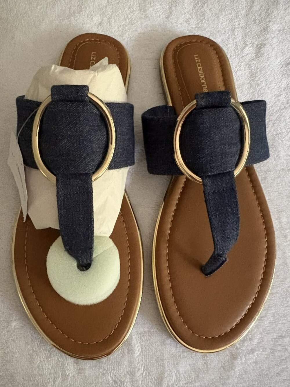 Liz Clairborne denim slides, size 9M